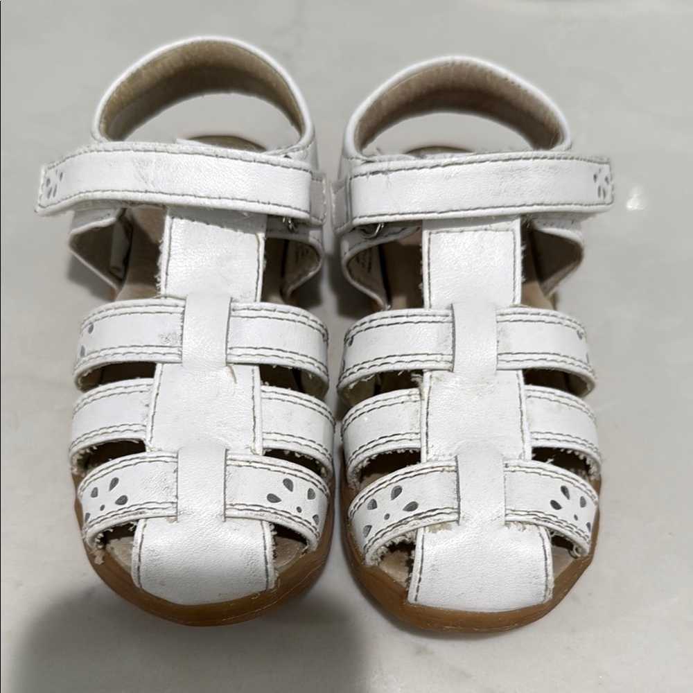 See Kai Run White Sandals T-Strap Design
